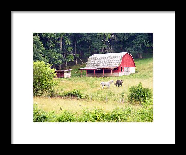 Duane Mccullough Framed Print featuring the photograph Old Red Barn West of Brevard NC by Duane McCullough