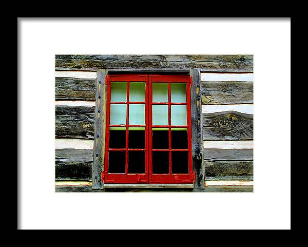 Old Salem Framed Print featuring the photograph Old Salem Window Fourteen by Randall Weidner