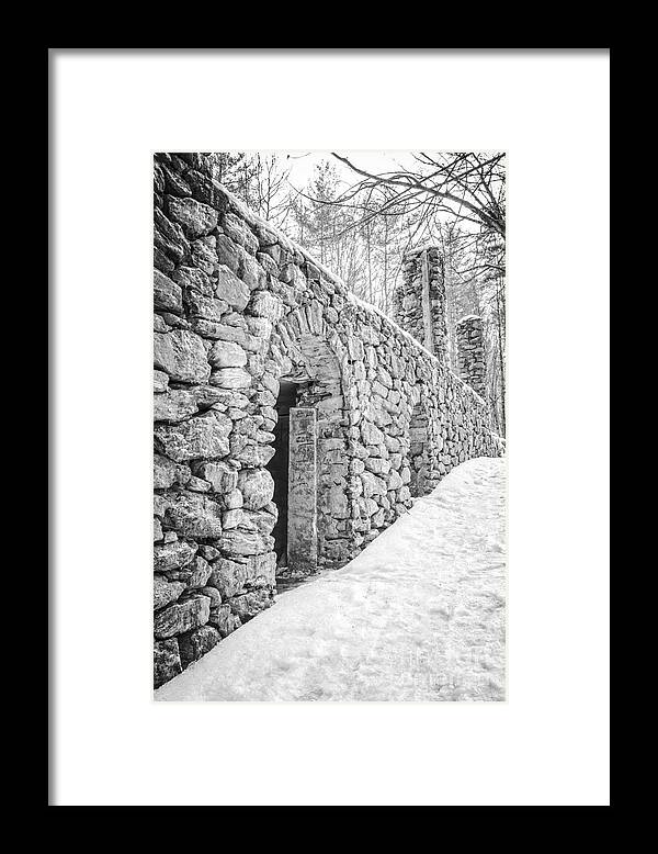 New Hampshire Framed Print featuring the photograph Old stone ruins by Edward Fielding