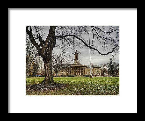 Penn State Framed Print featuring the photograph Old Tree at Old Main by Mark Miller
