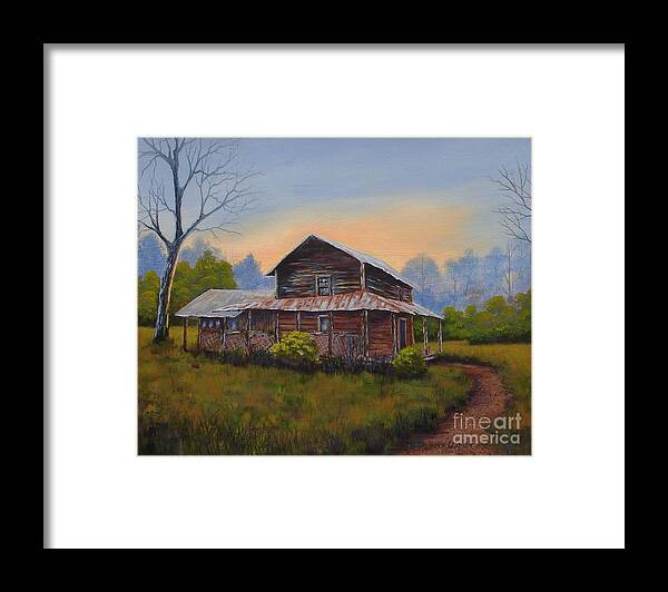 Homes Framed Print featuring the painting Old Walker Homestead by Jerry Walker