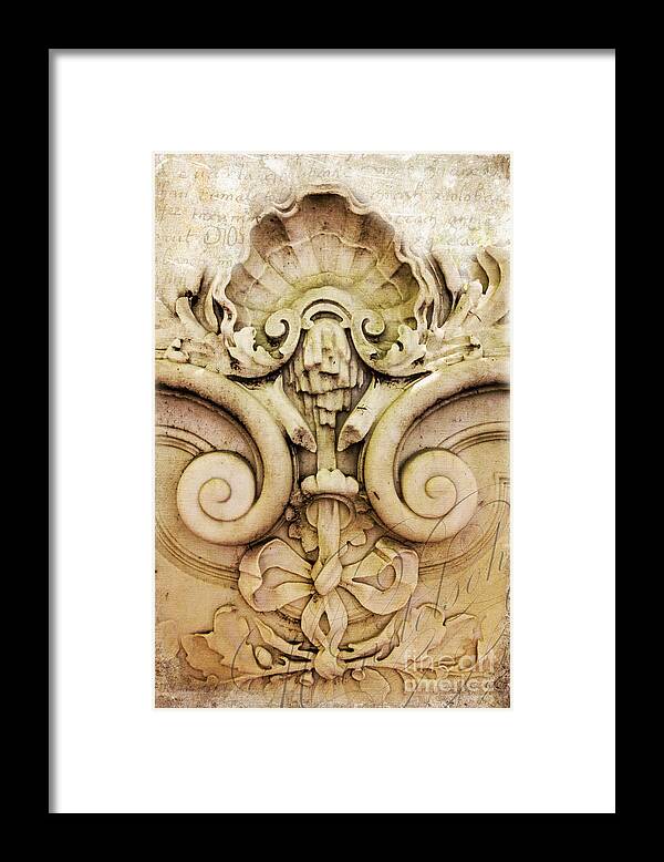 Architectural Framed Print featuring the photograph Old World marble detail digital composition by JBK Photo Art