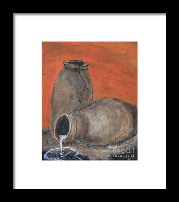 Old World Pottery Framed Print featuring the painting Old World Pottery by Christie Minalga
