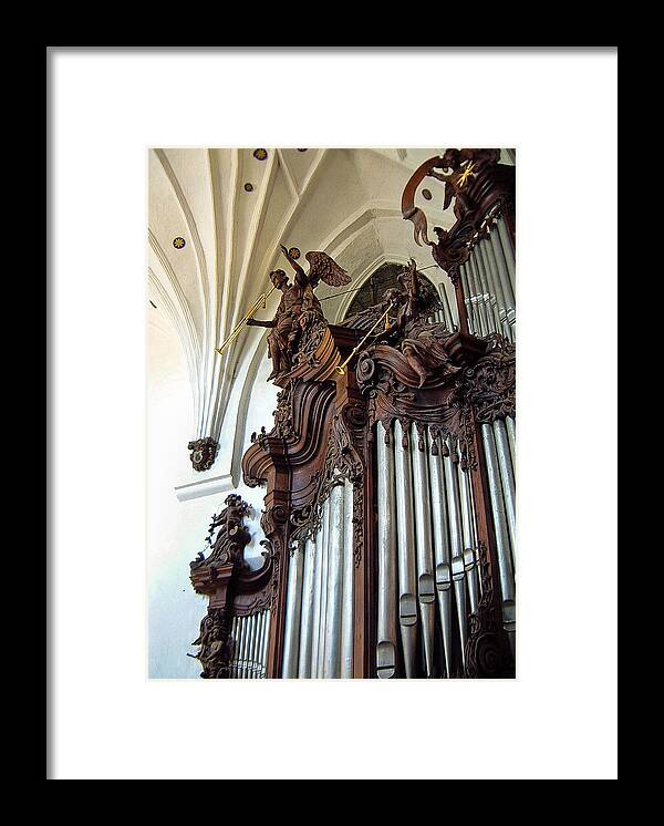 Organ Framed Print featuring the photograph Oliva Cathedral organ by Jenny Setchell