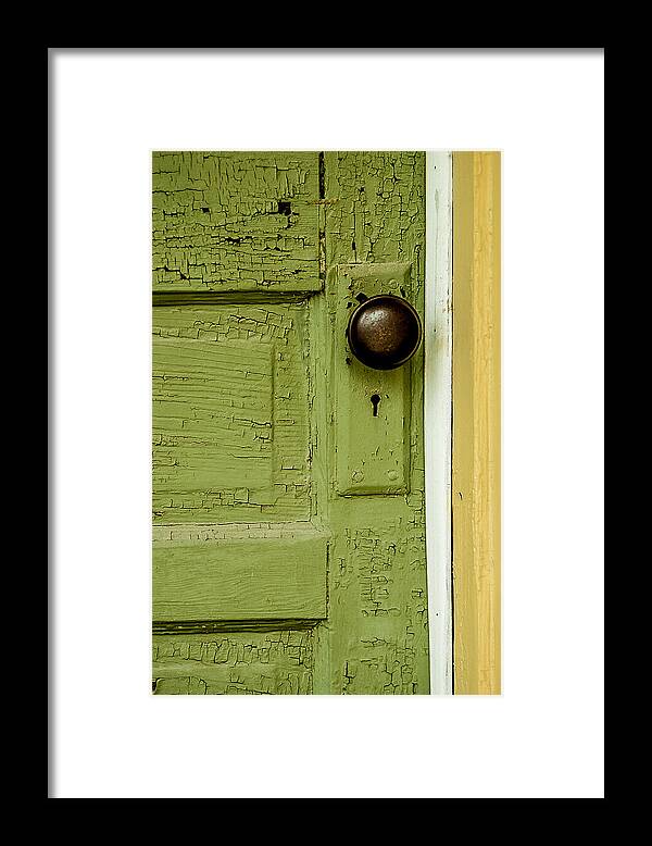 Green Door Framed Print featuring the photograph Olive Door by David Smith