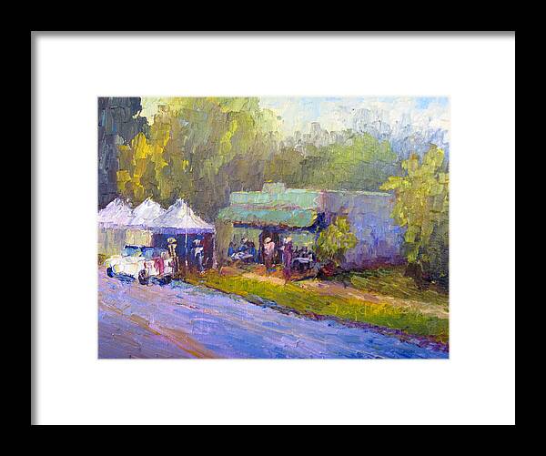 Olive Market Framed Print featuring the painting Olive Market Festival by Terry Chacon