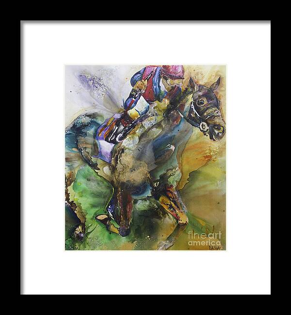 Horse Framed Print featuring the painting Olympus by Kasha Ritter