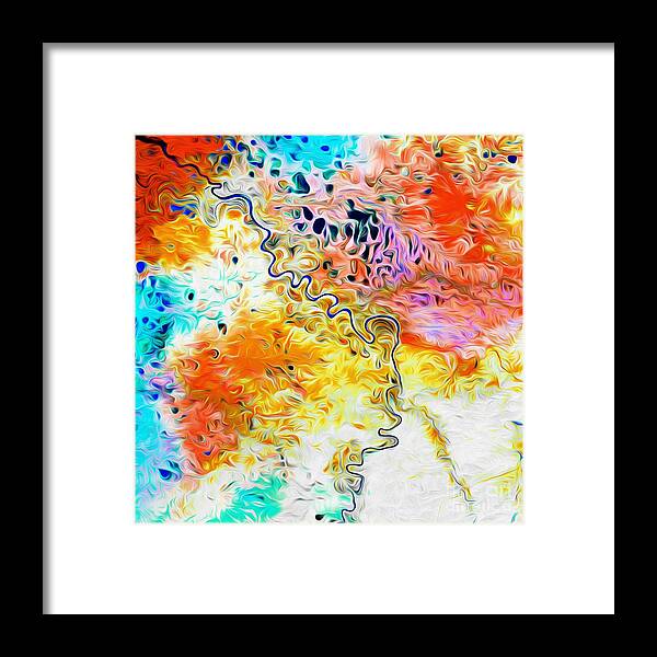 Omoloy River Framed Print featuring the digital art Omoloy River Tributaries by Phill Petrovic