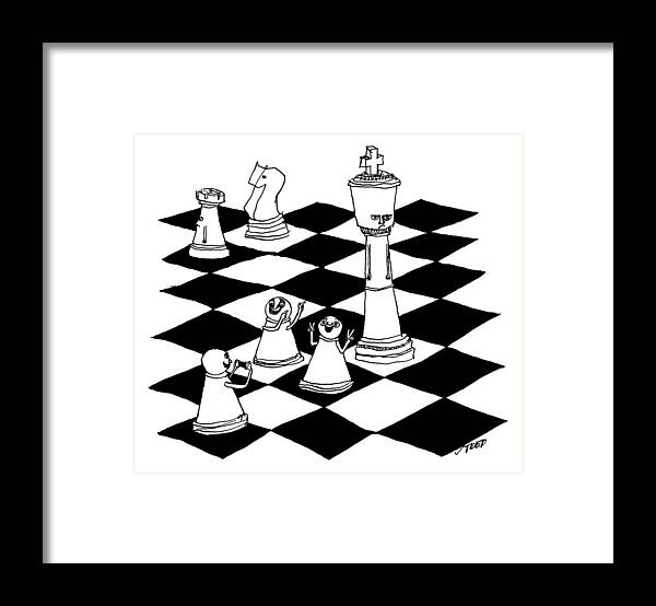 Captionless Photograph Framed Print featuring the drawing On A Chessboard by Edward Steed