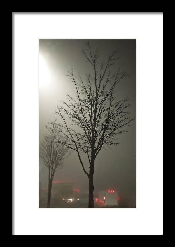 Fog Framed Print featuring the photograph On a Foggy Night by Pete Trenholm