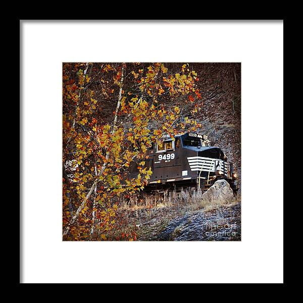 Train Framed Print featuring the photograph On A Journey by Kerri Farley