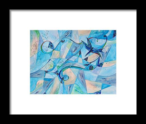 Dragonfly Framed Print featuring the painting On Beauty by Christine Georgas