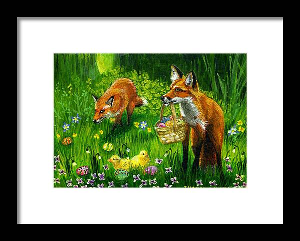 Easter Framed Print featuring the painting On The Hunt by Jacquelin L Westerman