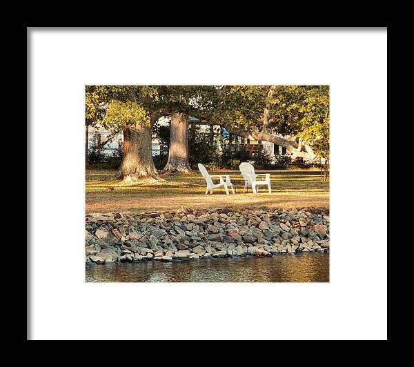 Victor Montgomery Framed Print featuring the photograph On The Riverbank by Vic Montgomery