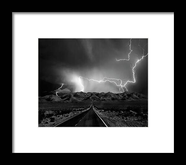 Road Framed Print featuring the photograph On The Road With The Thunder Gods by Yvette Depaepe