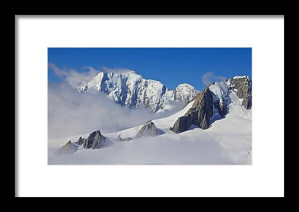 Mountain Peaks Framed Print featuring the photograph On Top of the World, New Zealand by Venetia Featherstone-Witty