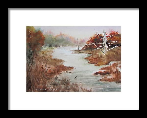 Landscapes Framed Print featuring the painting Once Mighty by Amanda Amend