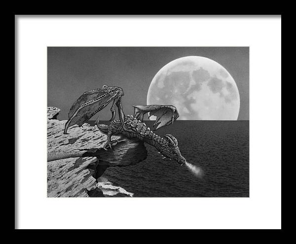 Dragon Framed Print featuring the drawing Once Upon a Time by Stirring Images