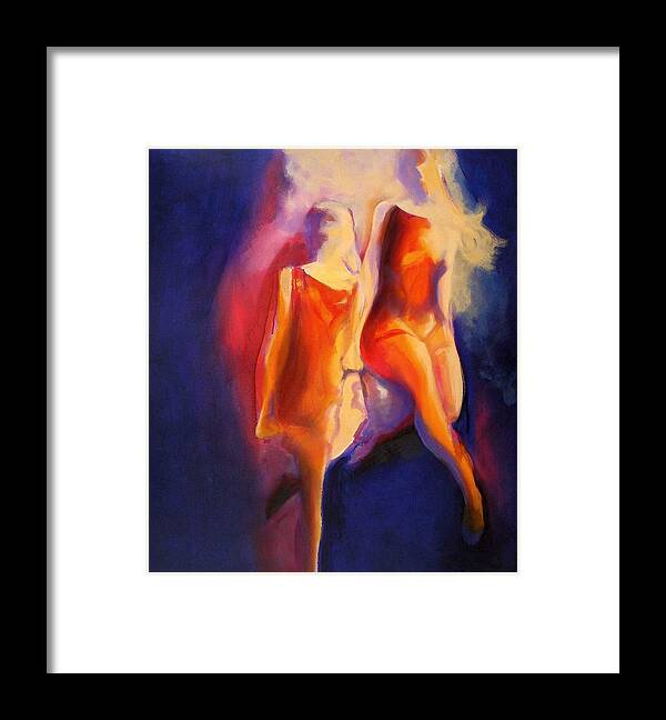 Irish Dance Dancing Gazelle W B Yeats Pair Leap Framed Print featuring the painting ......one A Gazelle by Georg Douglas