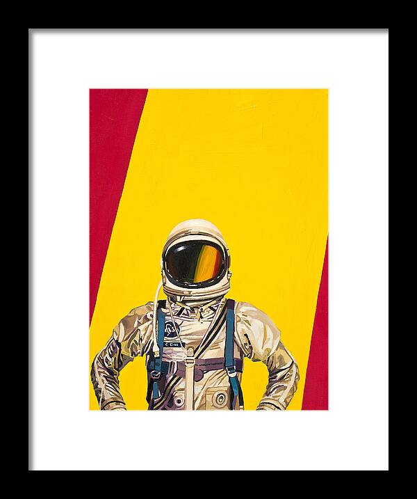 Astronaut Framed Print featuring the painting One Golden Arch by Scott Listfield