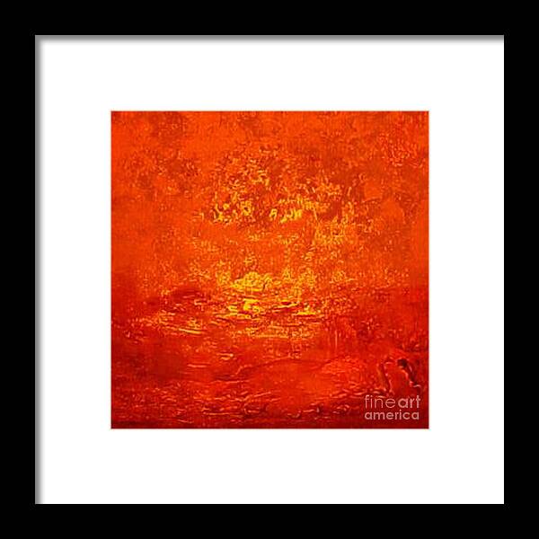 Original Red Abstract Art Painting Prints Framed Print featuring the painting One Night In Old Shanghai by RjFxx.-Original Minimalist Abstract Art Painting by RjFxx at beautifullart com Friedenthal