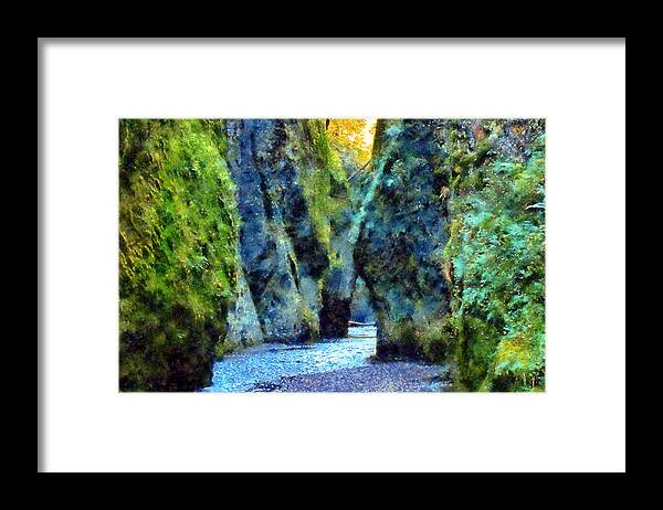Oneonta Framed Print featuring the digital art Oneonta Gorge by Kaylee Mason