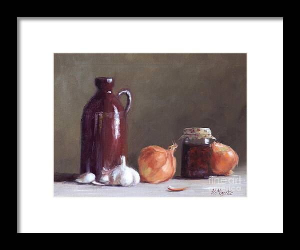 Onion Framed Print featuring the painting Onions and Sundried Tomatoes by Viktoria K Majestic