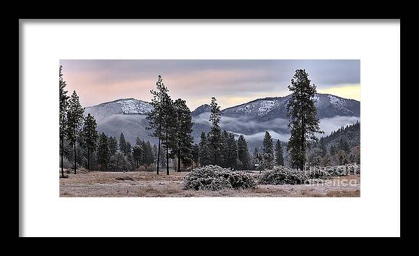 Landscape Framed Print featuring the photograph Only A Little Snow by Julia Hassett