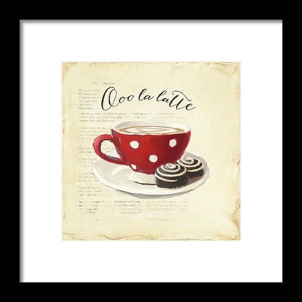 Aged Framed Print featuring the painting Ooo La Latte by Emily Adams