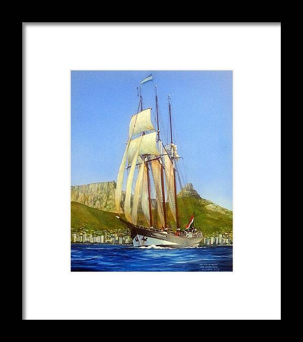 Dutch Tallship Framed Print featuring the painting Oosterschelde by Tim Johnson