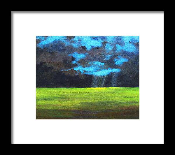 Poster Framed Print featuring the painting Open Field III by Patricia Awapara