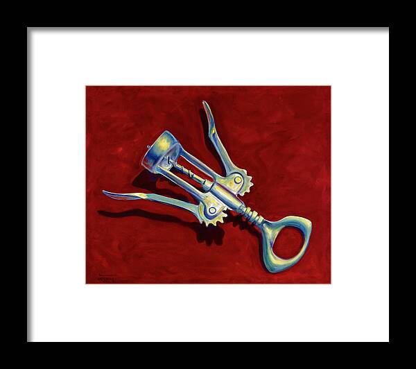 Corkscrew Framed Print featuring the painting Open Open Open Red by Shannon Grissom