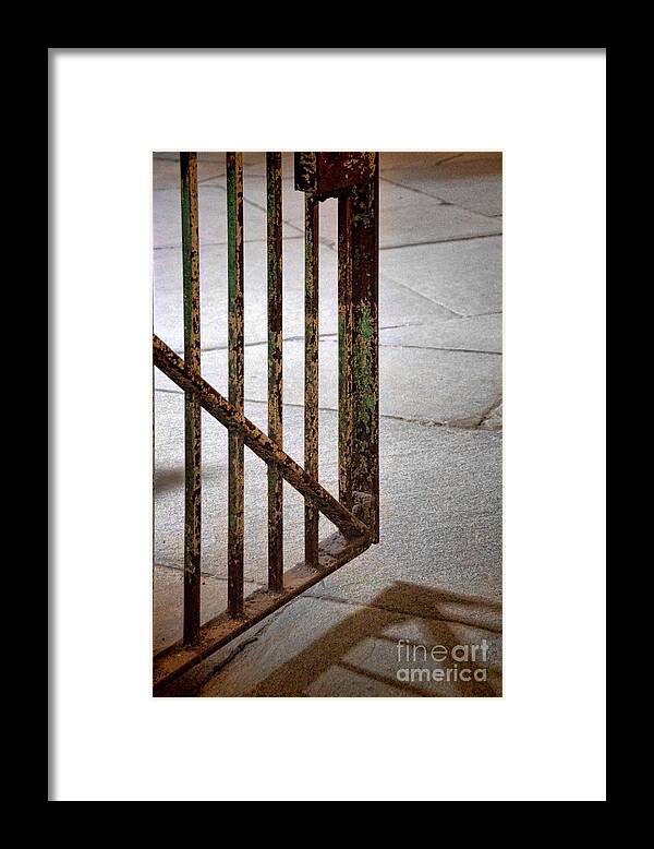 Gate Framed Print featuring the photograph Open Prison Gate by Jill Battaglia