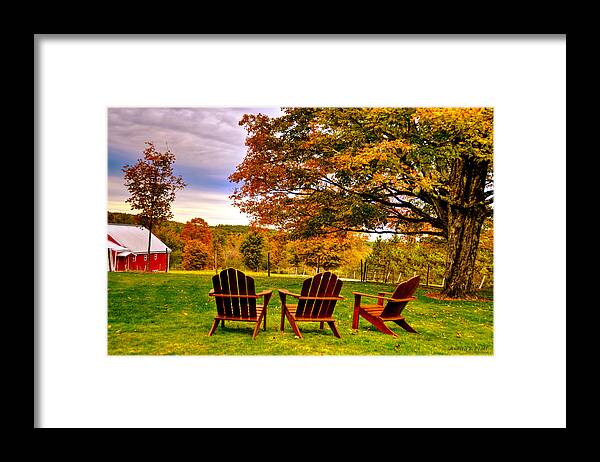 Adirondacks Framed Print featuring the photograph Open Seating by Andrea Platt