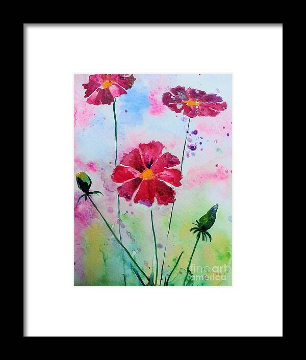 Flowers Framed Print featuring the painting Opera Pink by Melinda Etzold