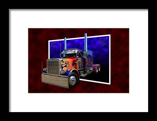 Optimus Prime Framed Print featuring the photograph Optimus Prime Peterbilt by Keith Hawley