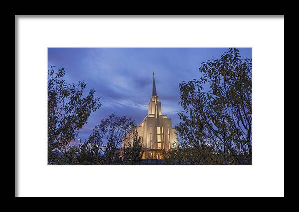 Oquirhh Framed Print featuring the photograph Oquirrh Mountain Temple II by Chad Dutson