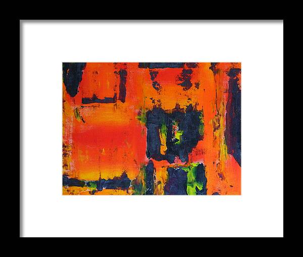 Abstract Framed Print featuring the painting Orange Day by Everette McMahan jr