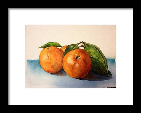 Watercolor Framed Print featuring the painting Orange by Diane Ziemski