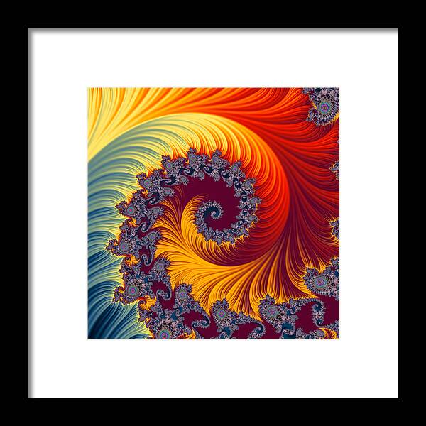 Abstract Framed Print featuring the photograph Orange Flamewave 3 by Ronda Broatch