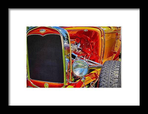 Hot Rod Framed Print featuring the photograph Orange ford by Ron Roberts