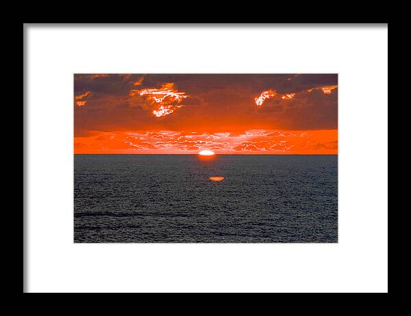 2014 Framed Print featuring the photograph Orange Ocean Sunset 2 by RobLew Photography