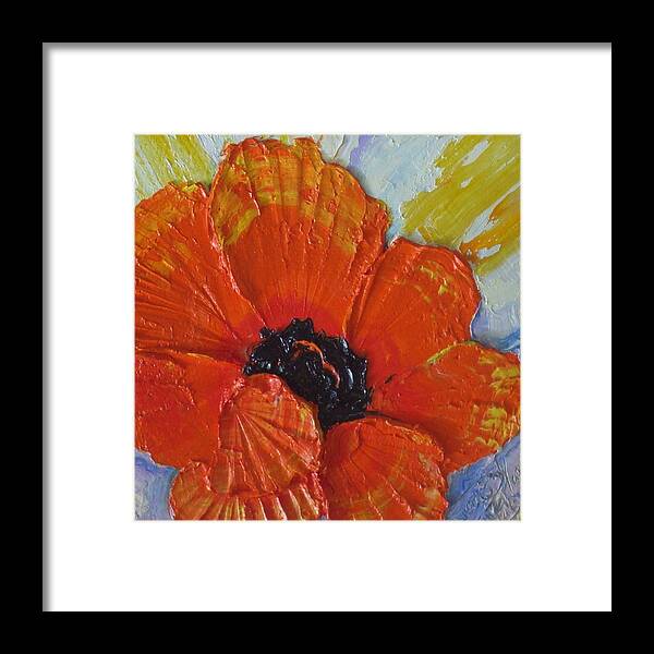 Orange Framed Print featuring the painting Orange Poppy by Paris Wyatt Llanso