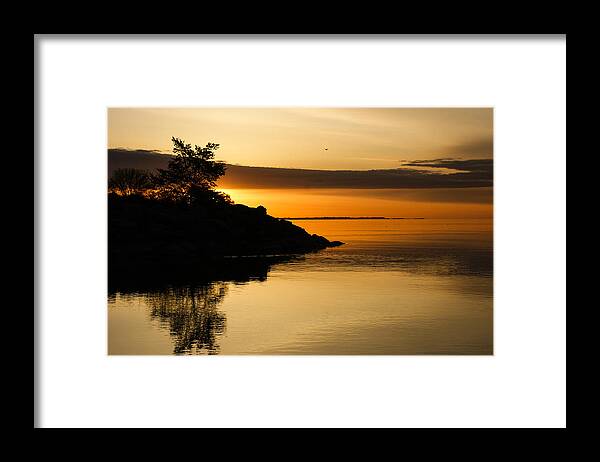Lake Framed Print featuring the photograph Orange Sunrise by Georgia Mizuleva