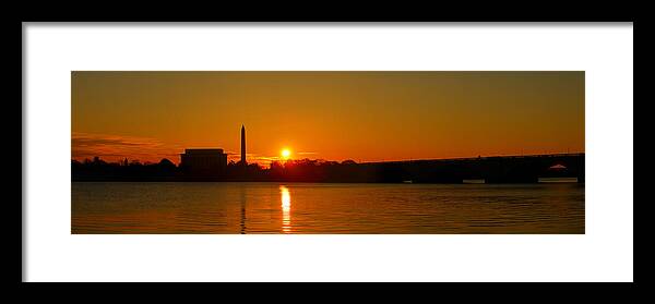 Abe Framed Print featuring the photograph Orange Sunrise Over DC by Metro DC Photography