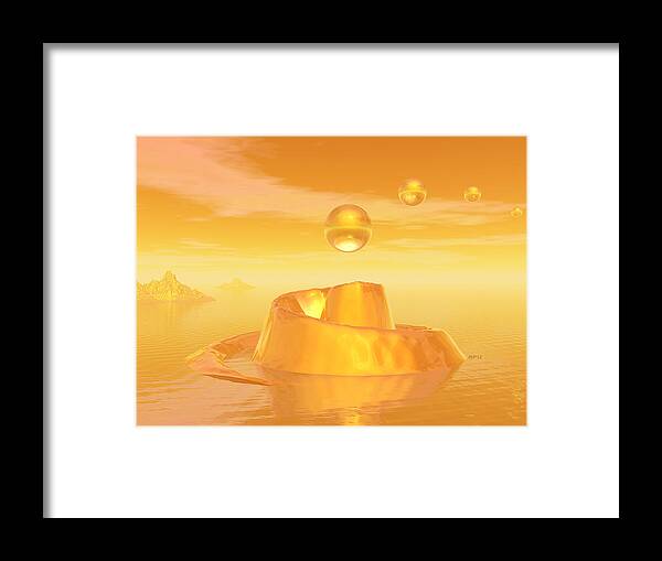 Orange Framed Print featuring the digital art Orange Waters by Phil Perkins