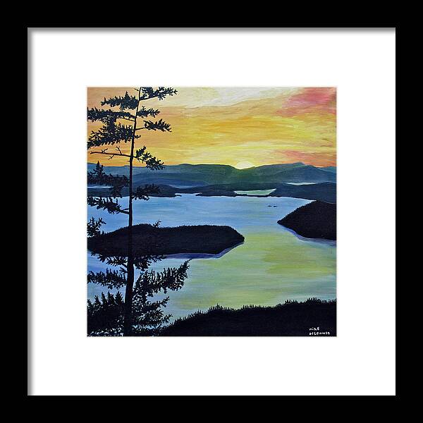 Orcas Island Framed Print featuring the painting Orcas Island by Mike De Lorenzo