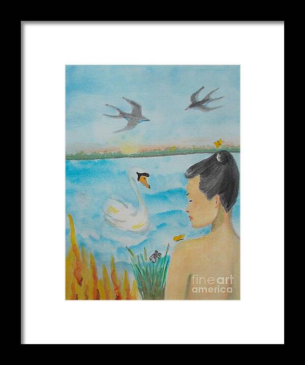 Figure Framed Print featuring the painting Orchid Flower Love by Lilibeth Andre