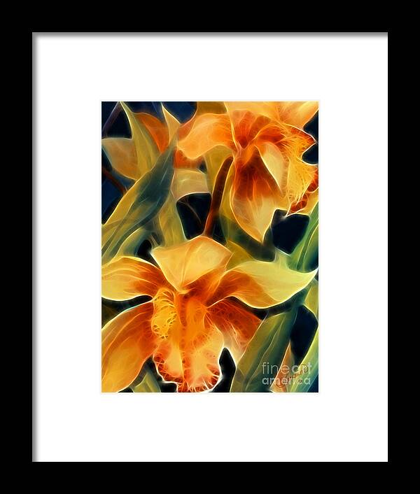 Floral Framed Print featuring the painting Orchid II Life by Francine Dufour Jones