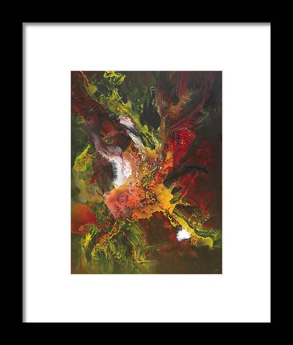 Abstract Framed Print featuring the painting Orchid by Soraya Silvestri